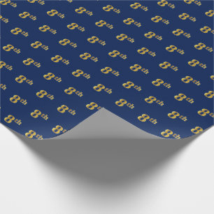 Papel de envolvimiento de eventos Blue, Faux Gold 