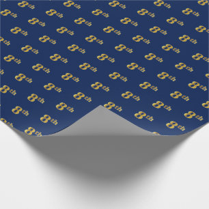 Papel de envolvimiento de eventos Blue, Faux Gold 