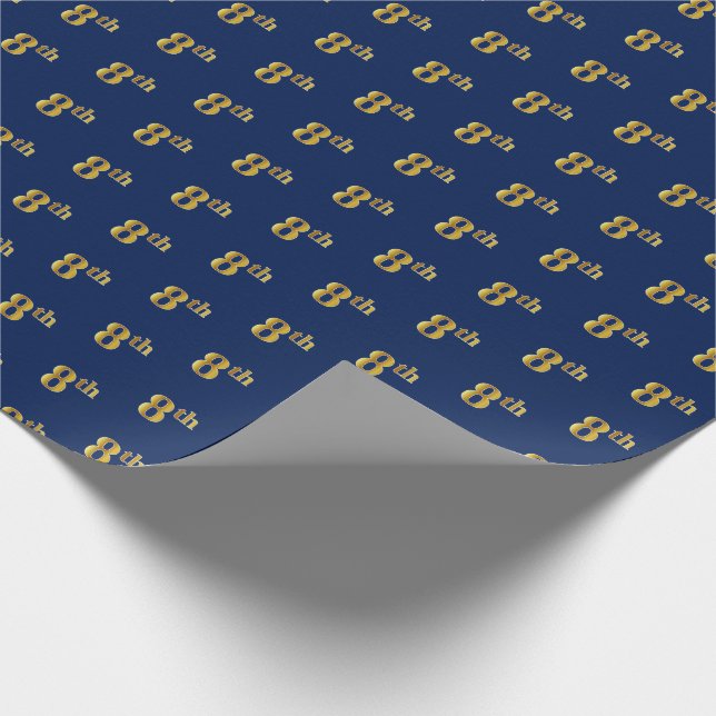 Papel de envolvimiento de eventos Blue, Faux Gold  (Esquina)