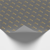 Papel de envolvimiento de eventos Gray, Faux Gold 