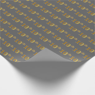 Papel de envolvimiento de eventos Gray, Faux Gold 