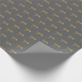 Papel de envolvimiento de eventos Gray, Faux Gold 