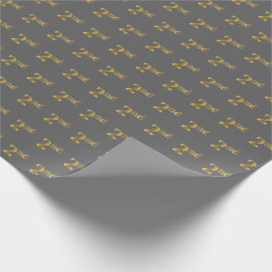 Papel de envolvimiento de eventos Gray, Faux Gold 