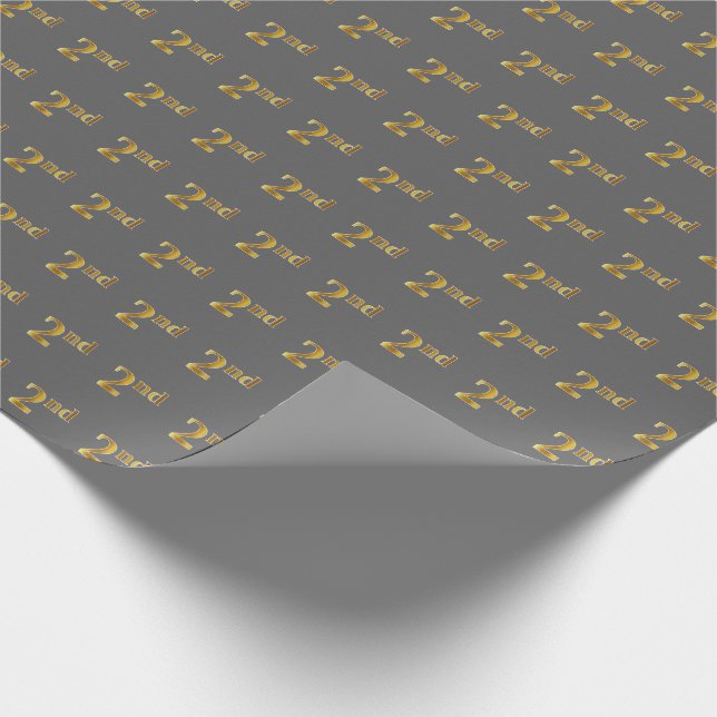 Papel de envolvimiento de eventos Gray, Faux Gold  (Esquina)