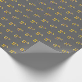 Papel de envolvimiento de eventos Gray, Faux Gold 