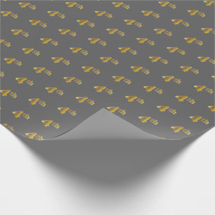 Papel de envolvimiento de eventos Gris, Faux Gold 