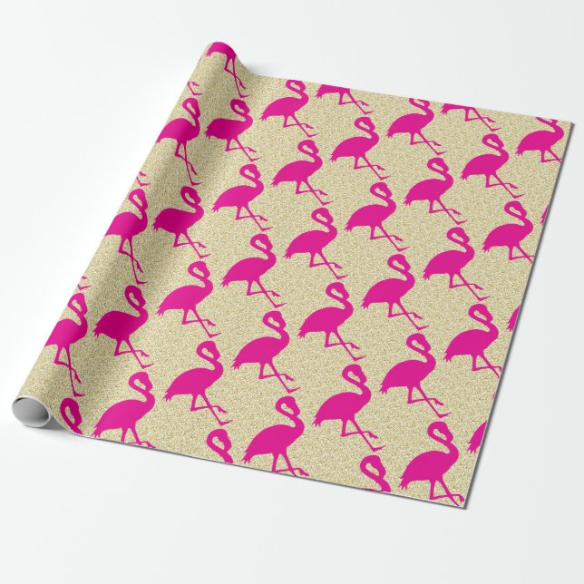 Papel de envolvimiento de flamenco rosado Purpurin (Desenrollado)