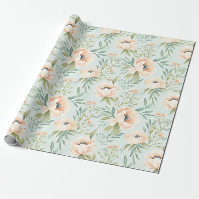 Papel de envolvimiento de flor floral de encolado  (Desenrollado)