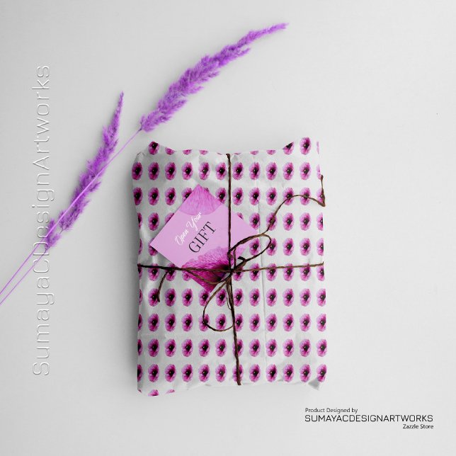 Papel de envolvimiento de flor rosa mínimo blanco (Subido por el creador)