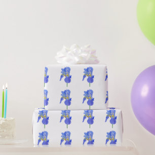 Papel de envolvimiento de flores azul Iris de colo