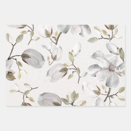 Papel de envolvimiento de flores blancas