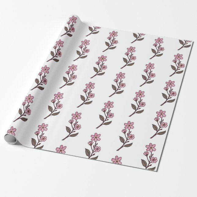 Papel de envolvimiento de flores de cerezo - Patró (Desenrollado)
