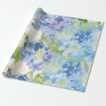Papel de envolvimiento de flores de hidrangea verd