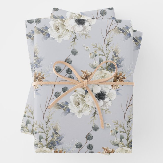 Papel de envolvimiento de flores de invierno (In situ)