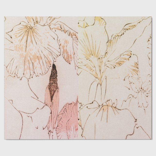 Papel de envolvimiento de FLORES IRIS (Costura)