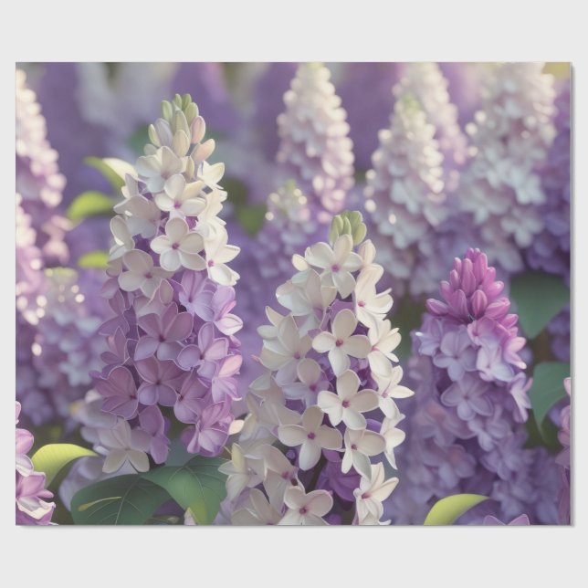 Papel de envolvimiento de flores moradas (Superficie plana)