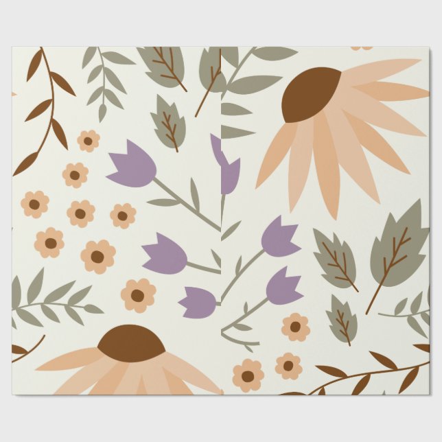 Papel de envolvimiento de flores naturales (Costura)