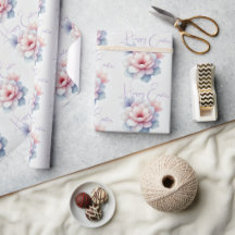 Papel de envolvimiento de flores Pastel personaliz