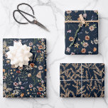 Papel de envolvimiento de flores silvestres<br><div class="desc">Este elegante y elegante papel de envolvimiento floral del Boho Azul de la Marina presenta magníficas flores de acuarela pintadas a mano en un encantador ramo perfecto para bodas de primavera,  verano o otoño. Encontrar elementos coincidentes en la colección Navy Blue Boho Wildflower.</div>