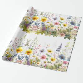 Papel de envolvimiento de flores silvestres de col