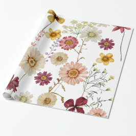 Papel de envolvimiento de flores silvestres rustic
