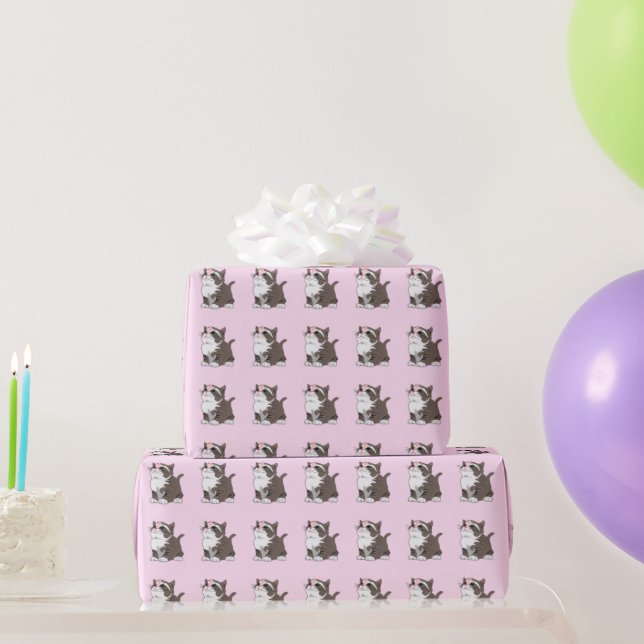 Papel de envolvimiento de gato corto (Regalos de fiesta)