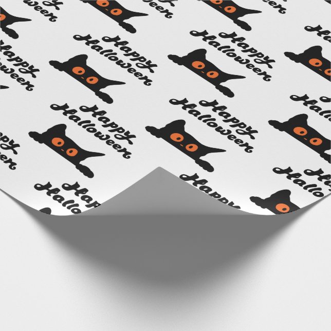 Papel de envolvimiento de gato negro sin foco: Fel (Esquina)