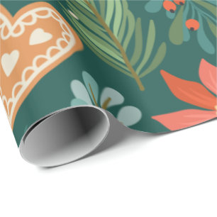 Papel de envolvimiento de Gingerbread para navidad