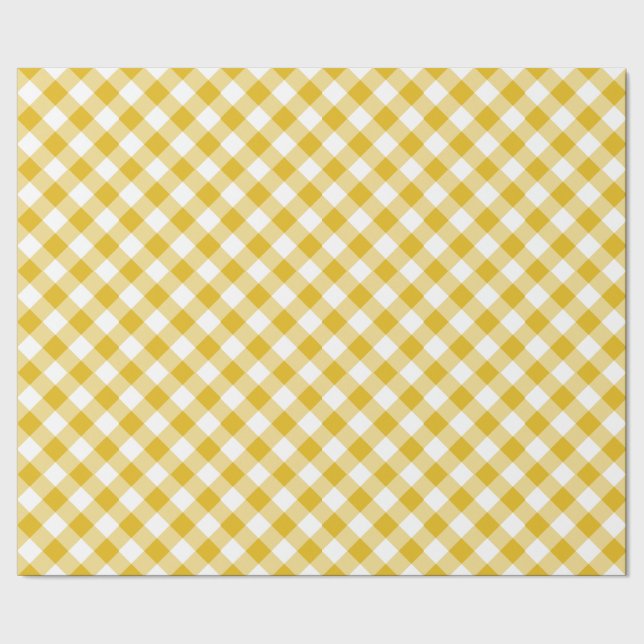 Papel de envolvimiento de Gingham amarillo (Costura)