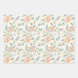 Papel de envolvimiento de Gingham floral de flores