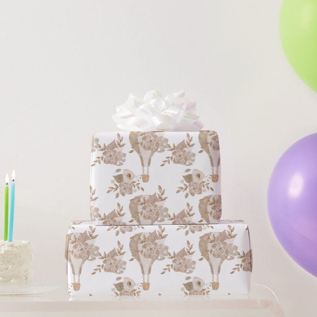 Papel de envolvimiento de globo de aire caliente d (Regalos de fiesta)