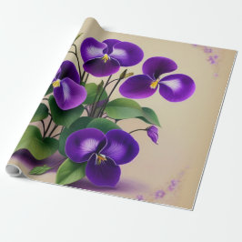 Papel de envolvimiento de grandes violetas de arte