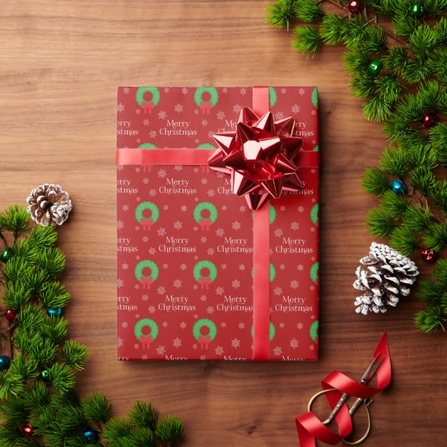 Papel de envolvimiento de guirnaldas navideñas (Regalo de vacaciones)