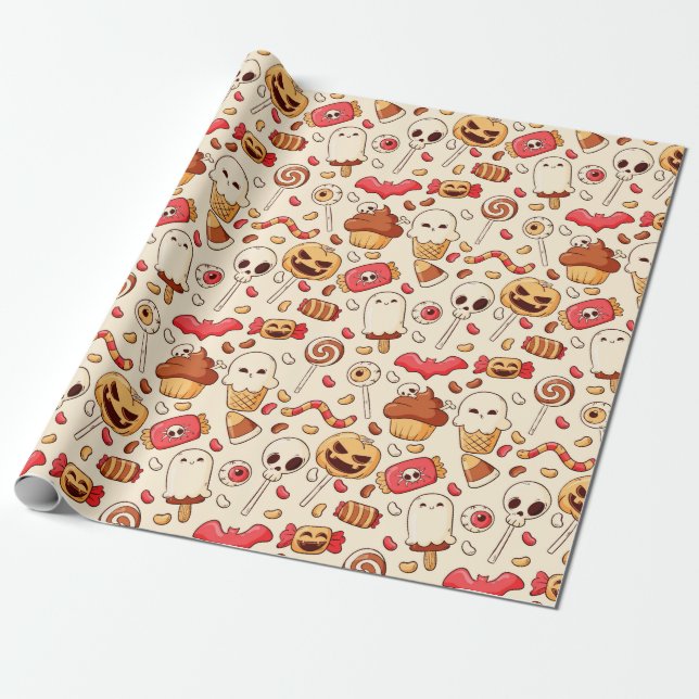 Papel de envolvimiento de Halloween (Desenrollado)