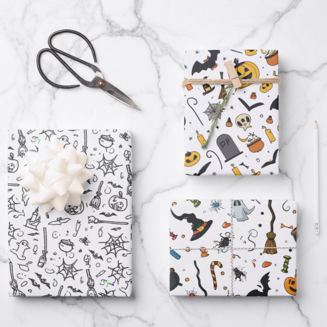 Papel de envolvimiento de Halloween (Anverso)