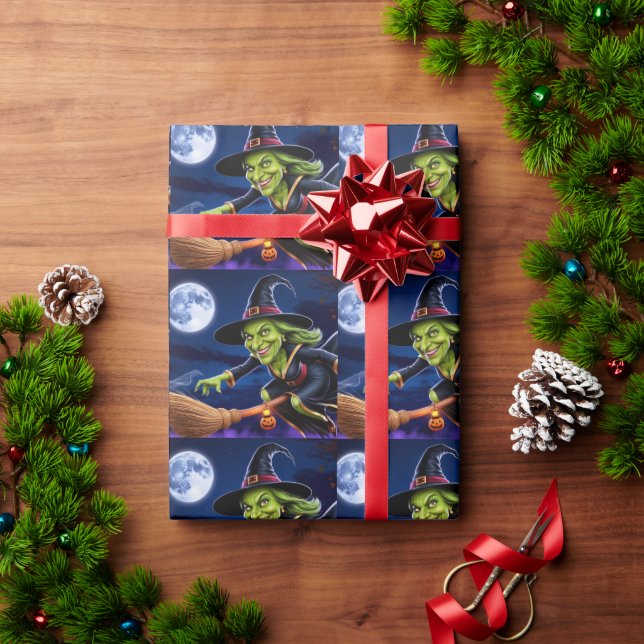 Papel de envolvimiento de halloween/brujas (Regalo de vacaciones)