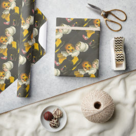 Papel de envolvimiento de Halloween con gato de ca