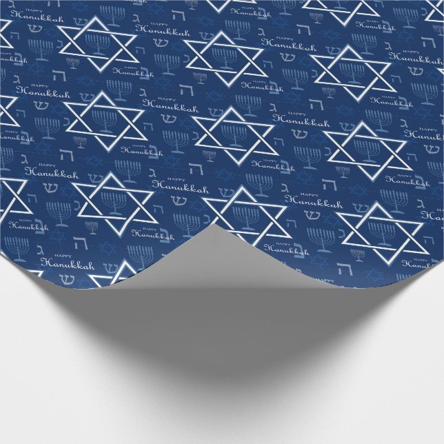 Papel de envolvimiento de Hanukkah (Esquina)