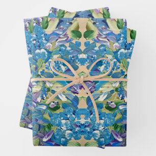 Papel de envolvimiento de hidrangea de corazón