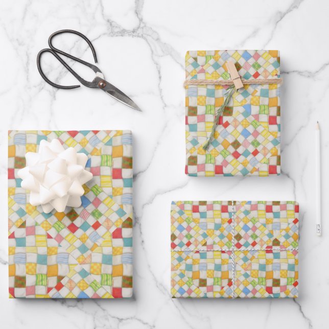Papel de envolvimiento de hojas planas MOSAICO (Anverso)