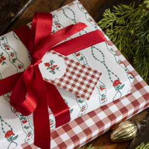 Papel de envolvimiento de holly vintage