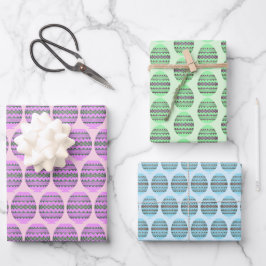 Papel de envolvimiento de huevos de Pascua conjunt