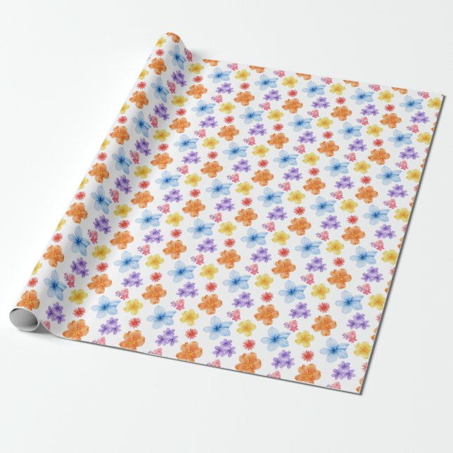 Papel de envolvimiento de impresión floral colorid (Desenrollado)
