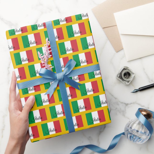 Papel de envolvimiento de Italia, oro patriótico d (Regalar)