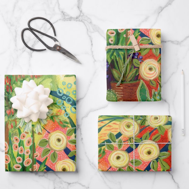 Papel de envolvimiento de jardín desierto conjunto (Anverso)