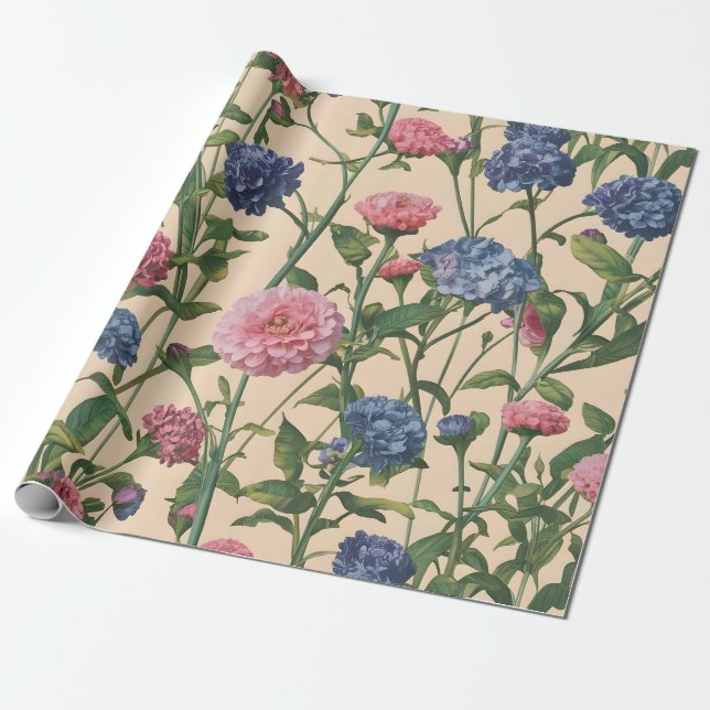 Papel de envolvimiento de jardín floral vintage (Desenrollado)