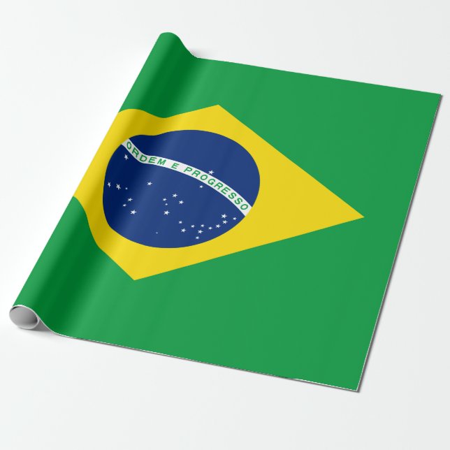 Papel de envolvimiento de la bandera brasileña (Desenrollado)