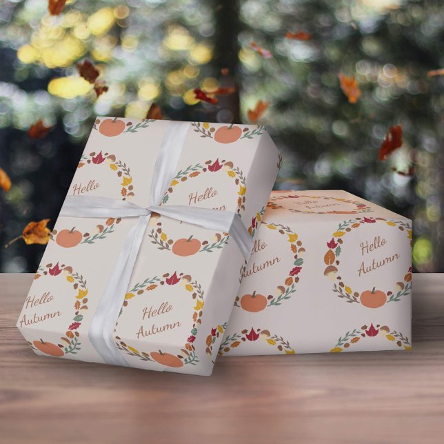 Papel de envolvimiento de la cortina de otoño (Autumn Wreath Wrapping Pape)