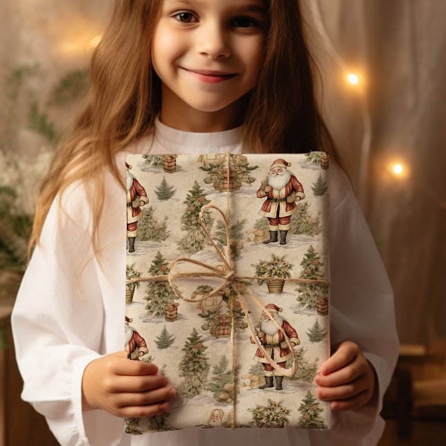 Papel de envolvimiento de la cosecha de oro Santa  (Subido por el creador)