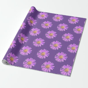 Papel de envolvimiento de la flor púrpura pintado